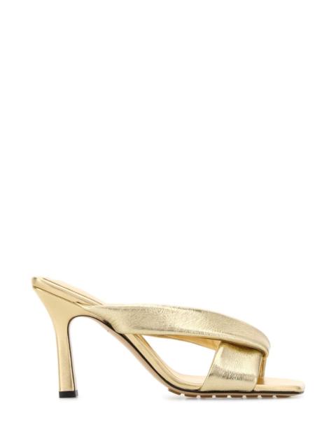 Bottega Veneta Women Gold Leather Niva Mules