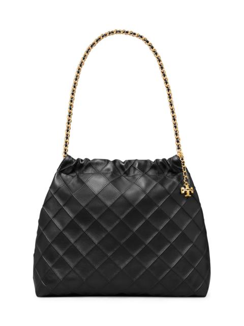 TORY BURCH Women's Fleming Quilted Leather Hobo Bag - Black