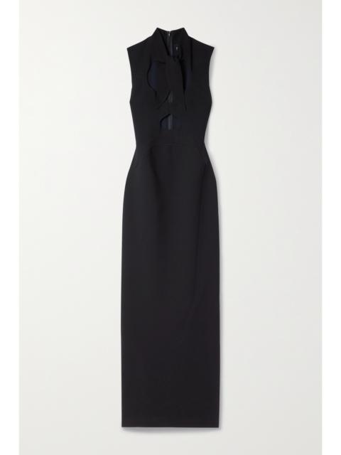 Roksanda Kamaria Tie-neck Cutout Crepe Gown