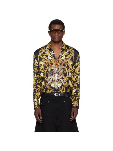 LU'U DAN Black & Gold Slim Fit Shirt