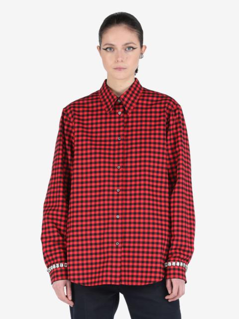 N°21 CRYSTAL-EMBELLISHED CHECKED COTTON SHIRT
