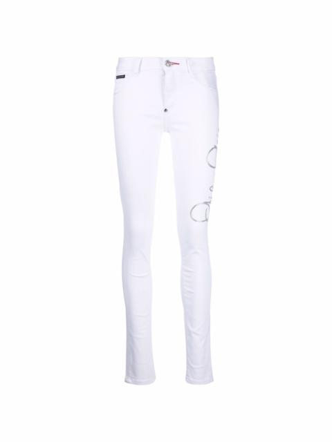 Signature embellished skinny jeans