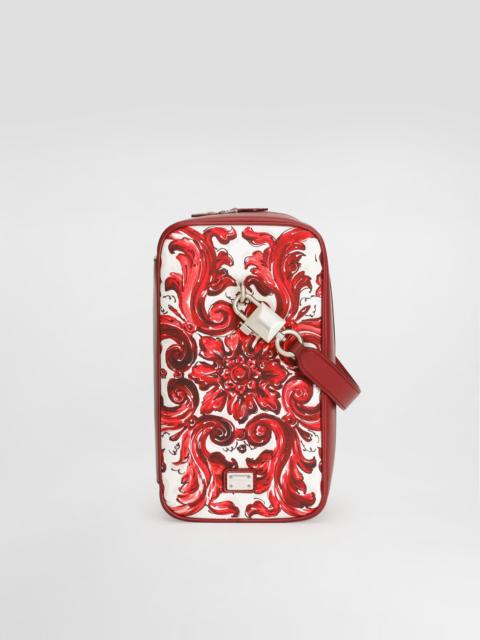 Dolce & Gabbana Majolica-print lock canvas handbag