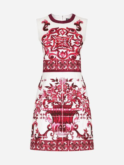 Dolce & Gabbana Short Majolica-print brocade dress