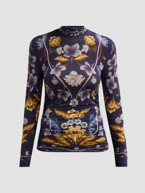 FARM RIO Women's Golden Nature Jersey Top - Navy Blue
