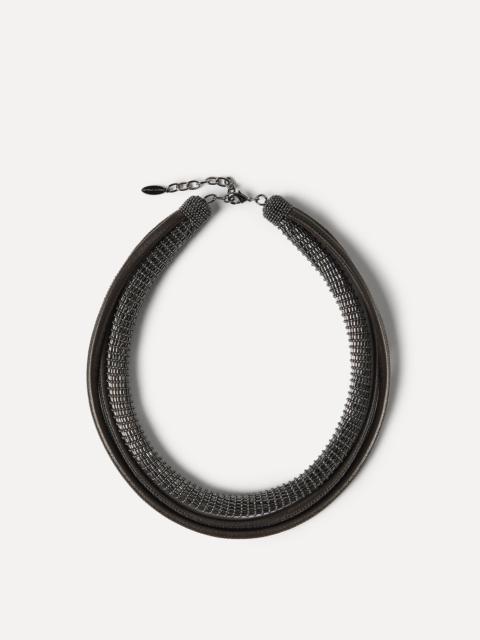 Brunello Cucinelli Leather precious necklace