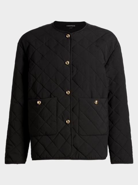 LAMARQUE Hera Quilted Collarless Jacket