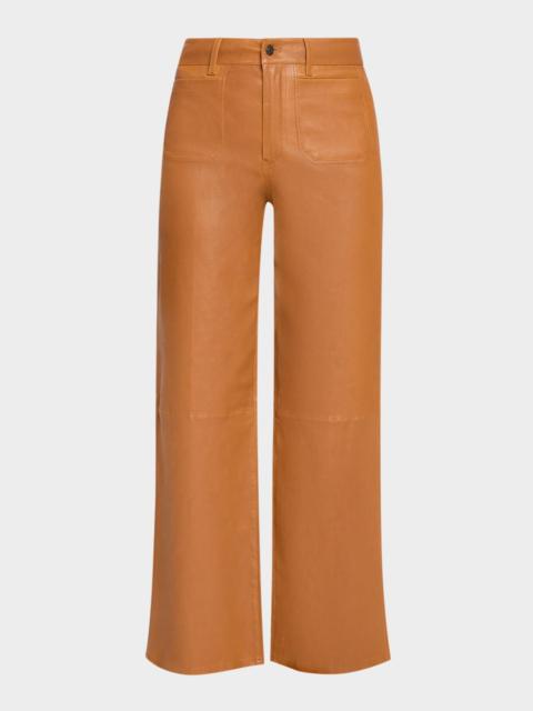 FRAME The Modernist Leather Slim-Fit Palazzo Pants