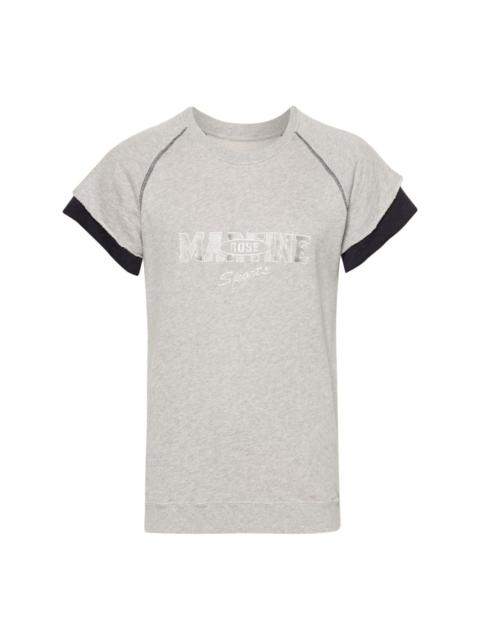 logo-embroidered layered T-shirt