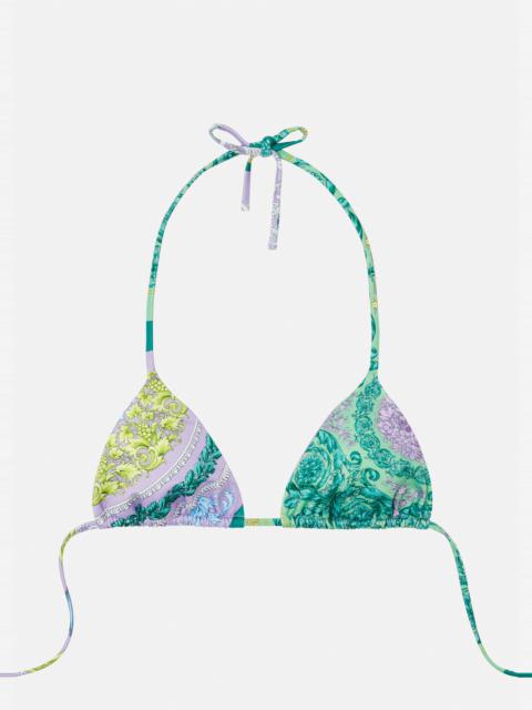 VERSACE Barocco Mosaic Print Bikini Top