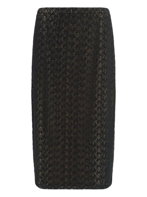 Vince diamond-lace midi skirt