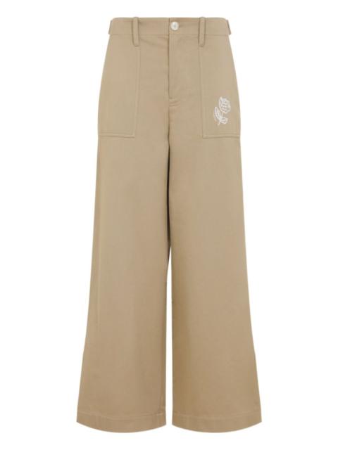 Marni rose-embroidered pocket trousers