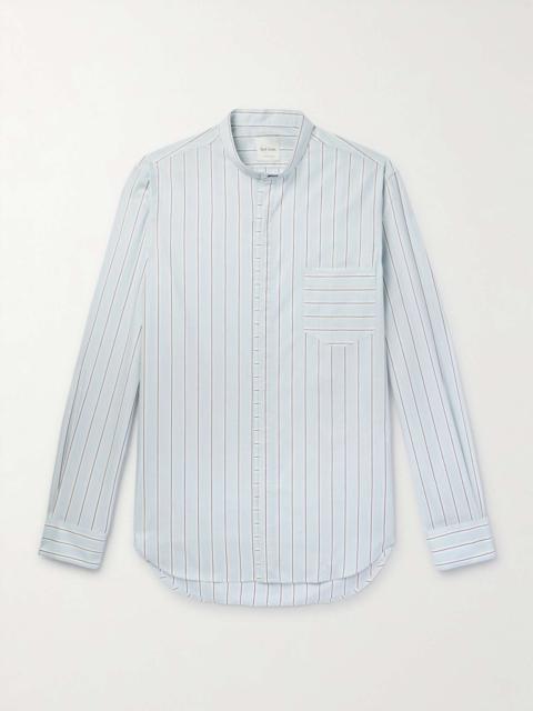 Paul Smith Grandad-Collar Striped Cotton-Poplin Shirt
