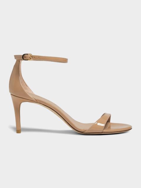 Stuart Weitzman 75mm Nudist II Patent Leather Sandals