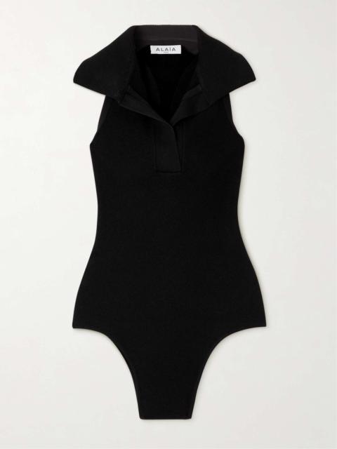 スリップ・インナー・キャミ ALAIA BLACK VISCOSE BODYSUITS Tank bodysuit in black - Alaia | Mytheresa