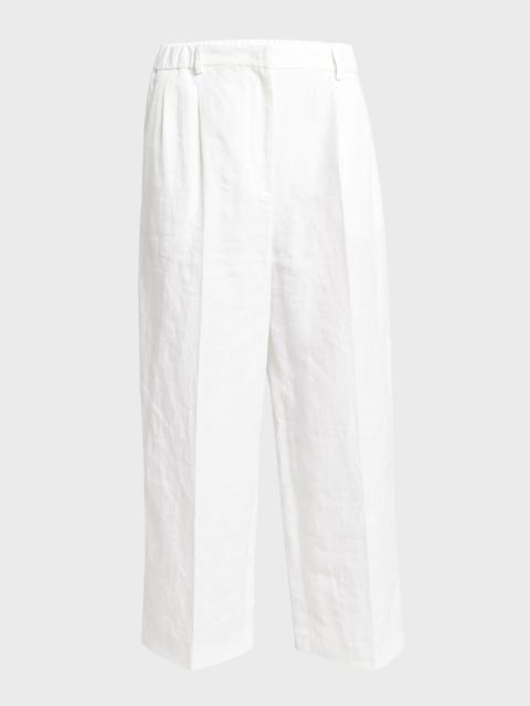 GIORGIO ARMANI Linen Straight-Leg Trousers