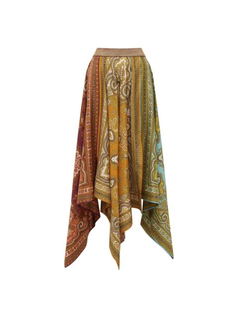 ALÉMAIS Clemenza Spliced Scarf Silk Skirt