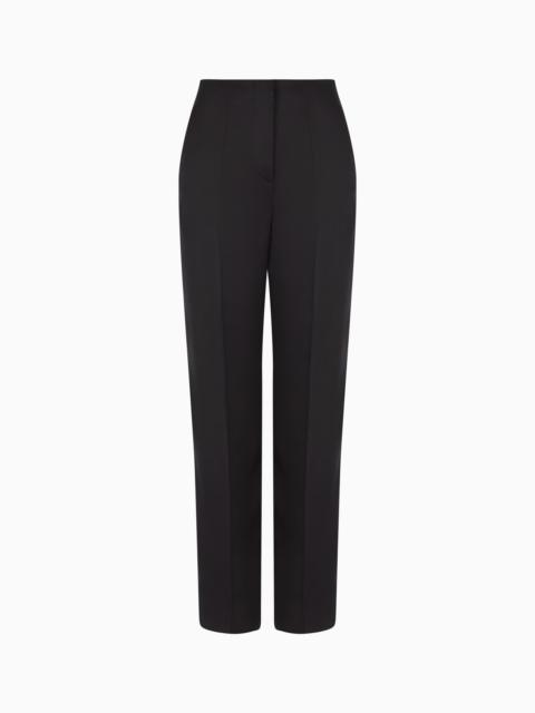 GLITTER SILK SATIN SINGLE-PLEAT TROUSERS