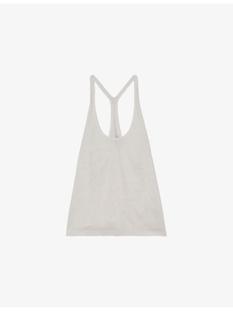 REISS Lidie Racer-Back Linen Vest