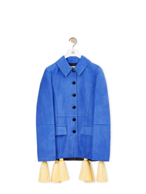 Loewe Pompom button jacket in suede