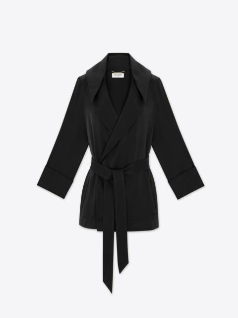 SAINT LAURENT hooded jacket in crepe satin