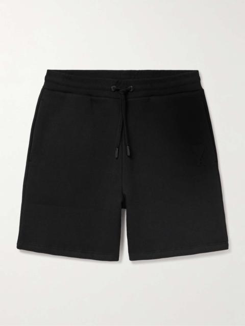 AMI Paris Straight-Leg Logo-Embossed Cotton-Blend Jersey Drawstring Shorts