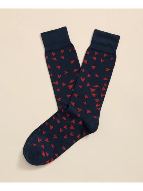 Brooks Brothers Cotton-Blend Heart Socks