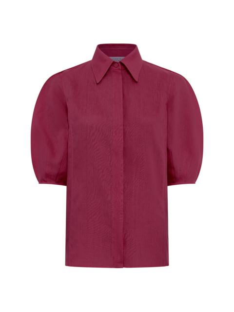 GABRIELA HEARST Sansi Top in Raspberry Aloe Linen