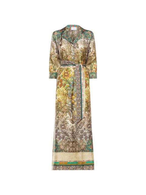 Pierre-Louis Mascia Aloe belted silk midi shirt dress