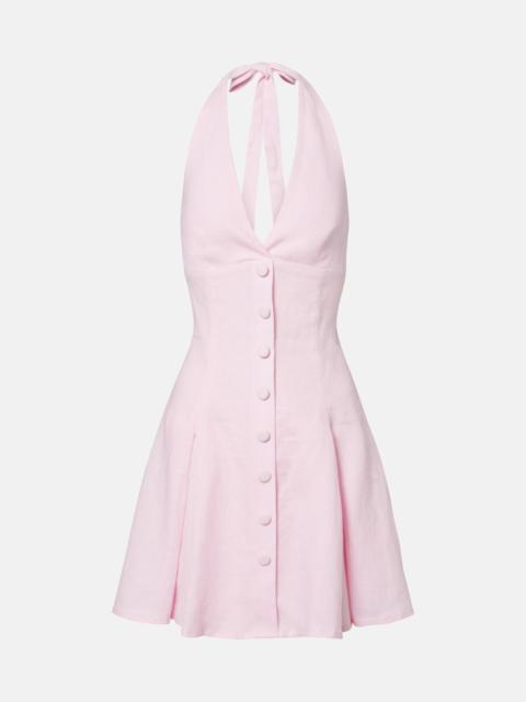 FAITHFULL Murano halterneck linen minidress