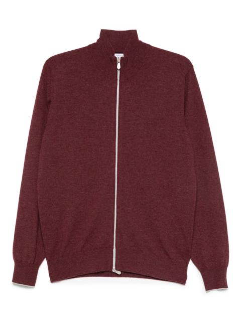zip-up cashmere sweater