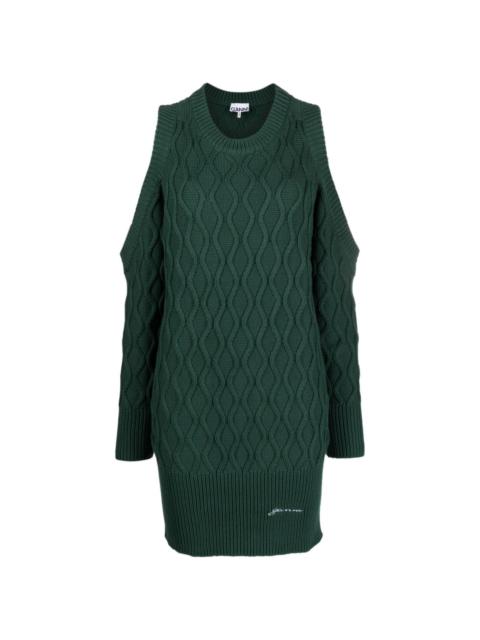 cable-knit cotton midi dress
