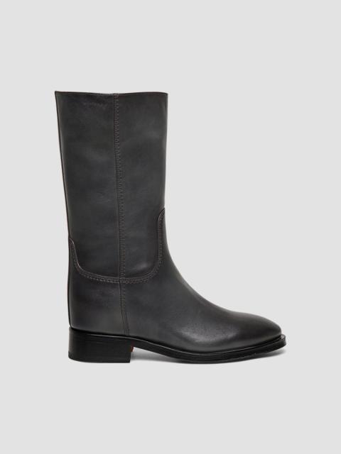 Santoni Women's Fleeces Leather Boots - Grey