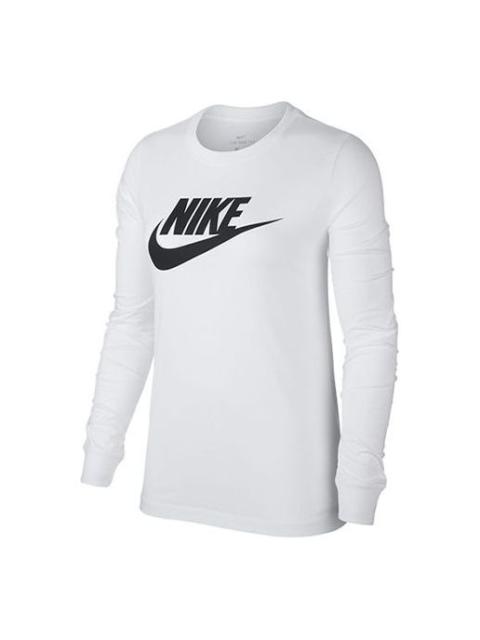Nike (WMNS) Nike Classic Logo Printed Long-Sleeved Tee 'White' BV6172-100