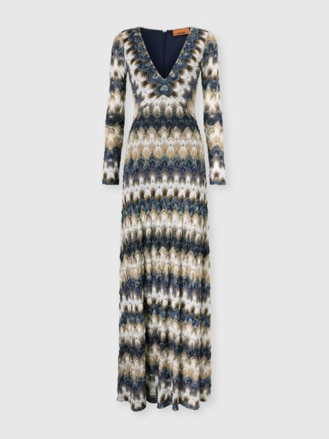 Missoni Long lace dress with v-neckline