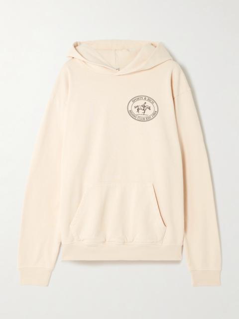 Sporty & Rich Riding Club Printed Cotton-jersey Hoodie