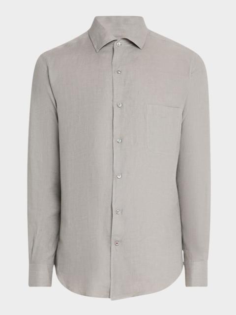 Loro Piana Men's Andre Long-Sleeve Linen Shirt