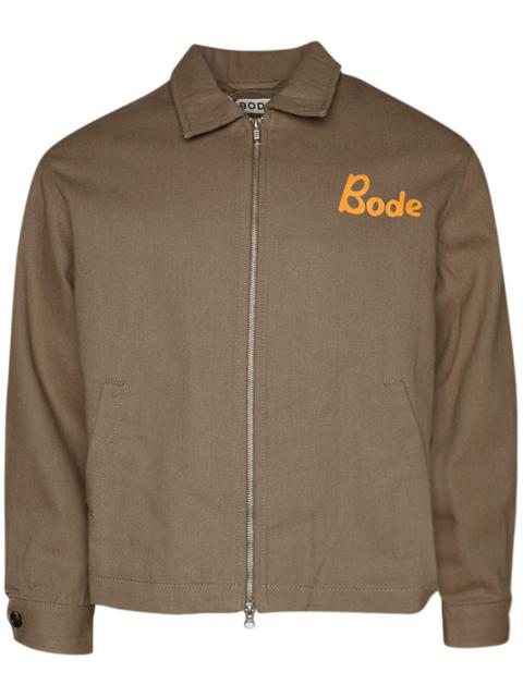 graphic-print cotton bomber jacket