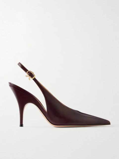 Gianvito Rossi Sofia 95 leather slingback pumps Burgundy