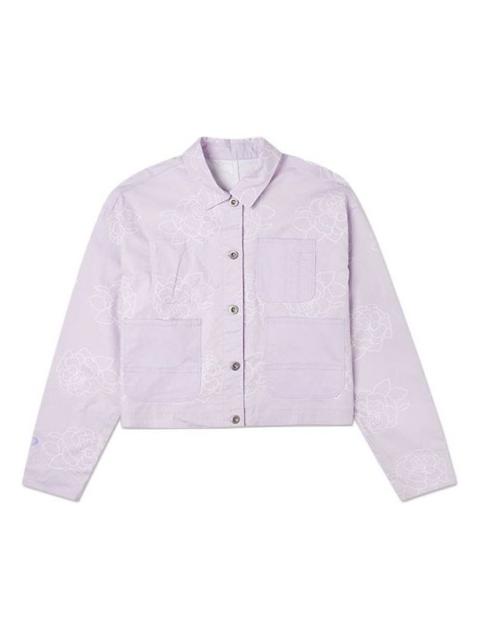 Converse (WMNS) Converse Printing Casual Reversible Short Shirt Jacket Purple 10022421-A01
