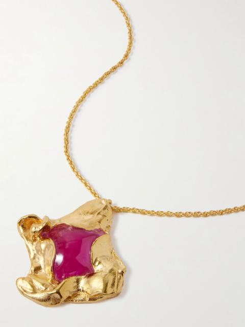 Completedworks Gold-plated and resin necklace Pink