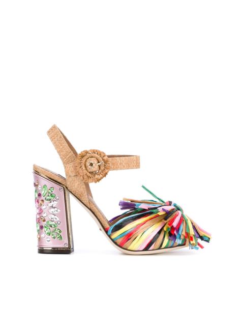 fringed embellished sandals