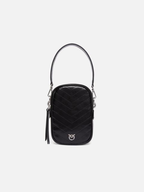 PINKO SMALL CHEVRON LEATHER HANDBAG