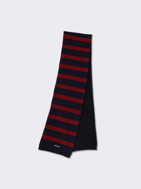 Miu Miu Double Pattern Scarf Blue And Rosso