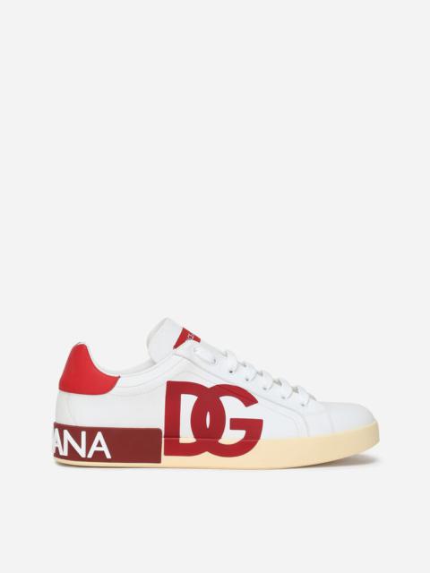 Calfskin Portofino sneakers with DG logo print