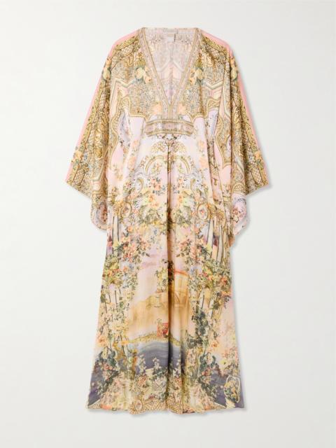 CAMILLA Crystal-embellished Printed Silk Kaftan