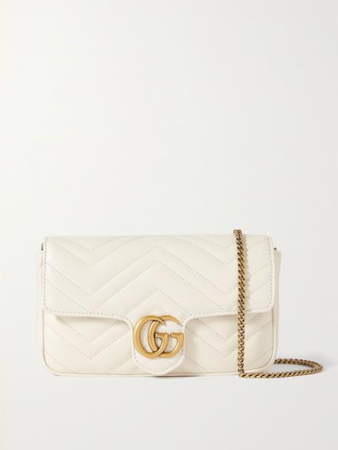 GUCCI GG Marmont 2.0 matelassé leather shoulder bag White