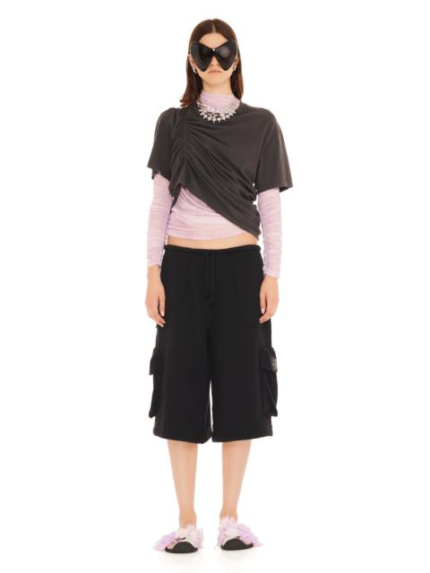 Collina Strada RHINESTONE BLACK CARGO SWEATSHORT