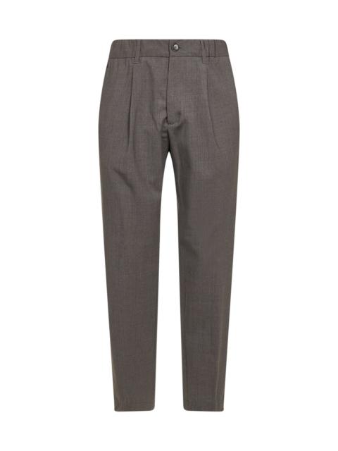 Herno Dove grey two-way stretch wool canvas trousers