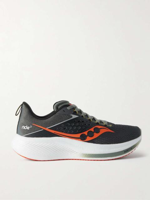Saucony Ride 17 Rubber-Trimmed Mesh Running Sneakers